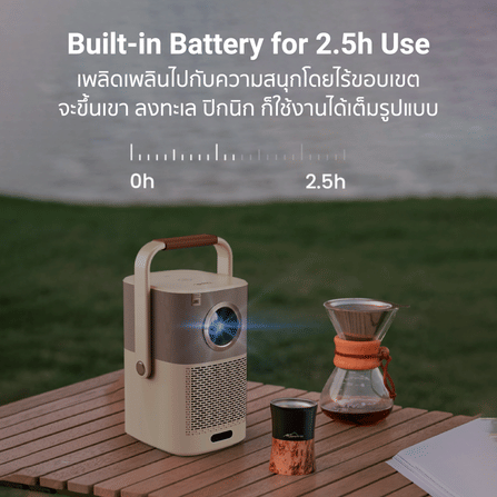 โปรเจคเตอร์ YABER T2 PLUS GTV สีครีม มีแบตเตอรี่ในตัว พร้อม GOOGLE TV_5